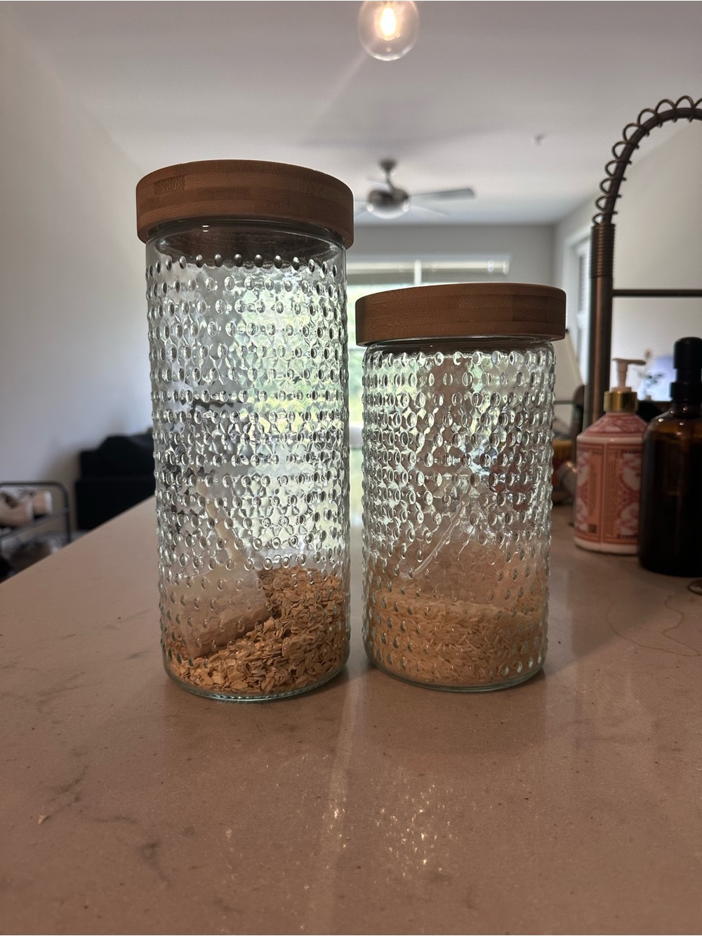 Glass Pantry Canister with Bamboo Lid - Clear